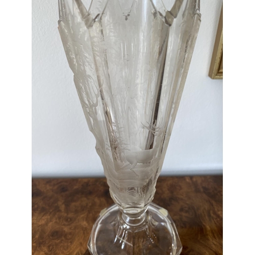 162 - Baccarat crystal comport in reinissance pattern 1890-1900 stamped baccarat on the bottom