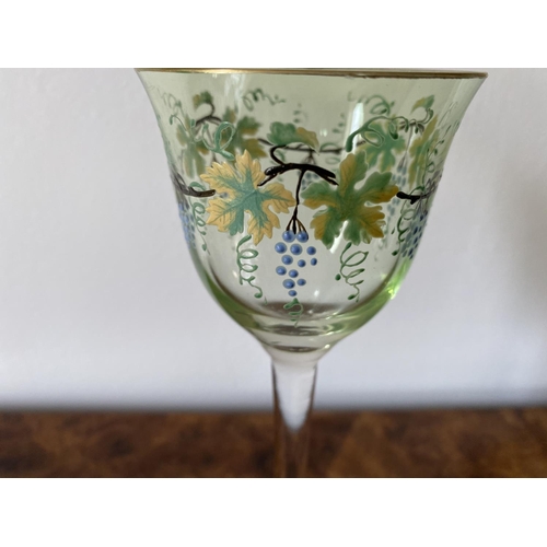 169 - A finely enammeled moser hock glass height 18.5cm circa 1910