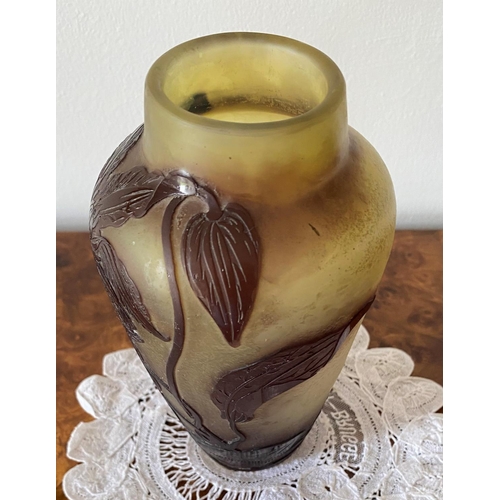 191 - galle cameo glass small vase 6 3/4