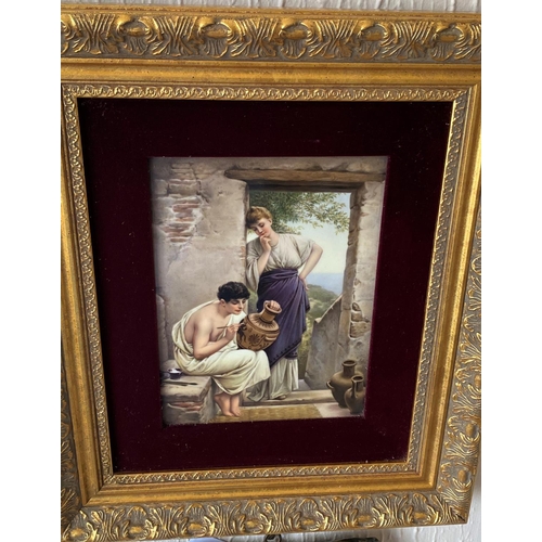 194 - KPM porcelain plaque decorated with a scene of art wins heart after a painting by friedrich paul thu... 