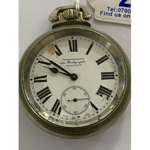 20 - Winegartens of london railway regulator pocket watch in working order but does have some face damage