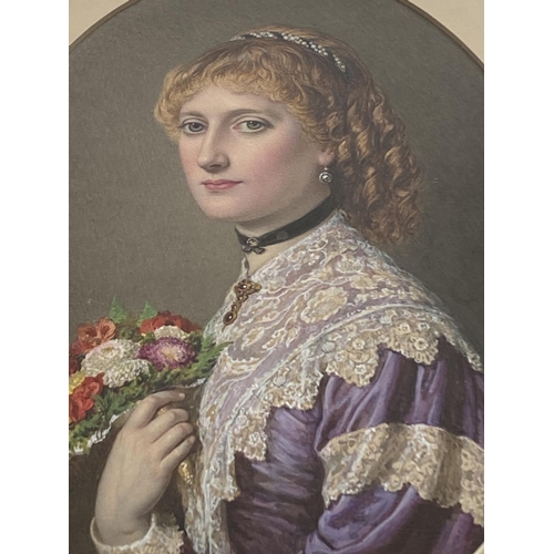 200 - Portrait of a young girl with a posy by william lucas