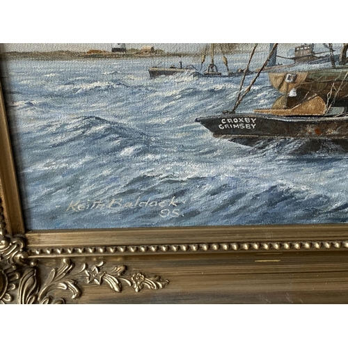 203 - Grimsby steam trawler oil painting by artist Keith Baldock 29