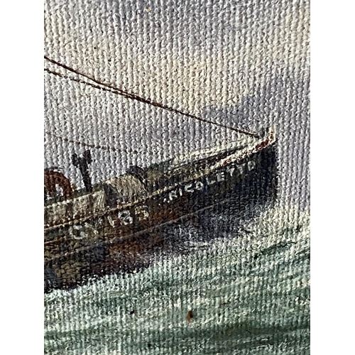 204 - Grimsby trawlers oil painting by Keith baldock includes the life guard. 33