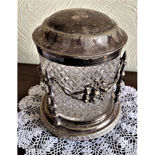 224 - Antique silver plated sweet jar 7