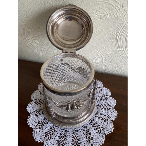 224 - Antique silver plated sweet jar 7