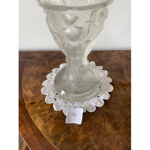 237 - victorian studio vase holding hands crystal 8.75