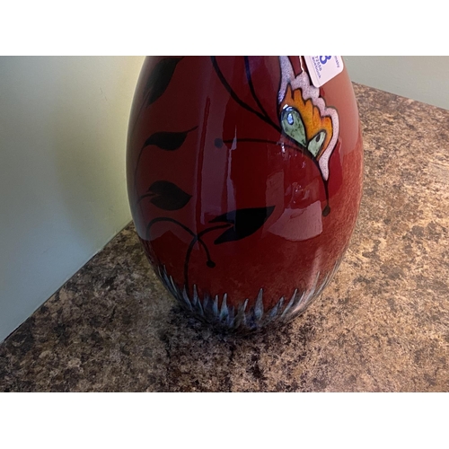 273 - extra large bottle vase by poole abstract with vibrant colours approx 15.5