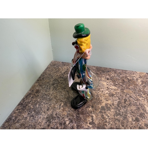 287 - murano glass clown with green hat 8.5