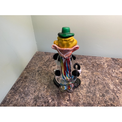 287 - murano glass clown with green hat 8.5