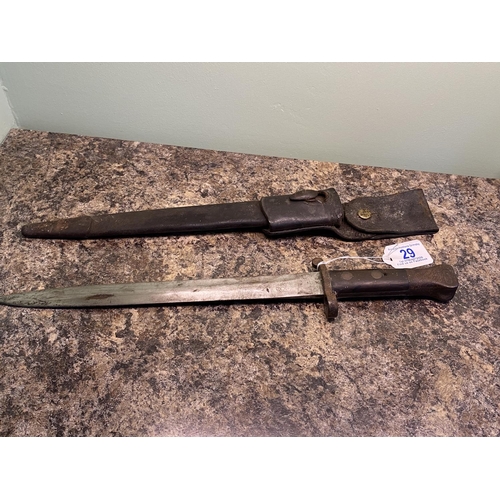 29 - world war bayonet in original sheath appx 16