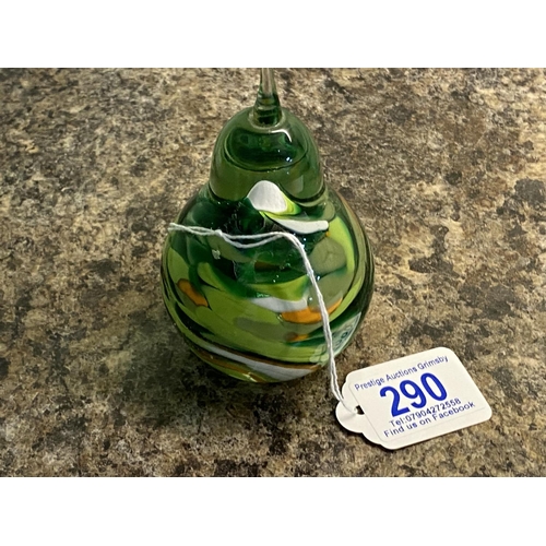 290 - medina glass pear paperweight 5