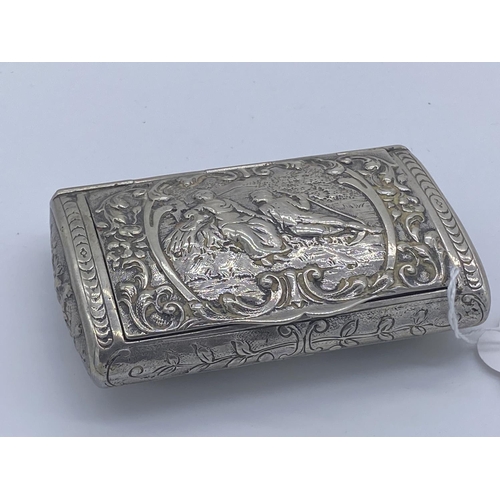 321 - continental silver snuff box 92.99g