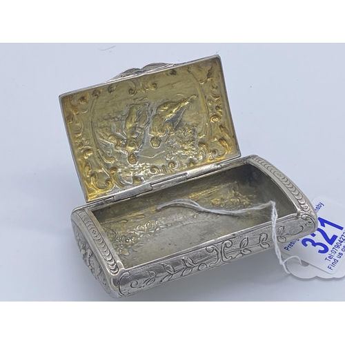 321 - continental silver snuff box 92.99g