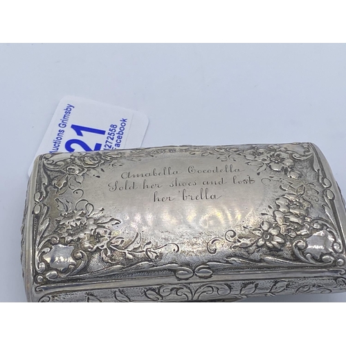 321 - continental silver snuff box 92.99g