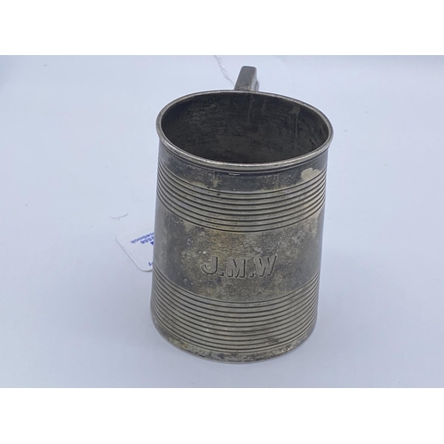 341 - sterling silver georgian tankard 137.2g