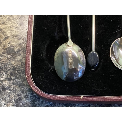 38 - sterling silver coffee bean spoon set in original case