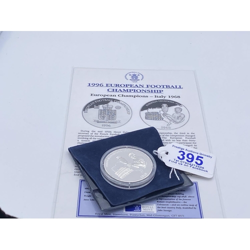 395 - sterling silver 1996 european football championship coin 1 ounce silver champions italy