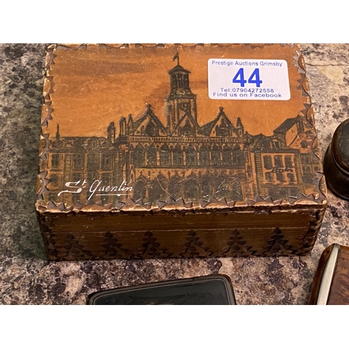 44 - antique small wooden box collection