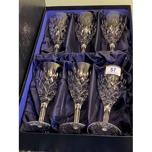 57 - 6 x stuart crystal glasses boxed