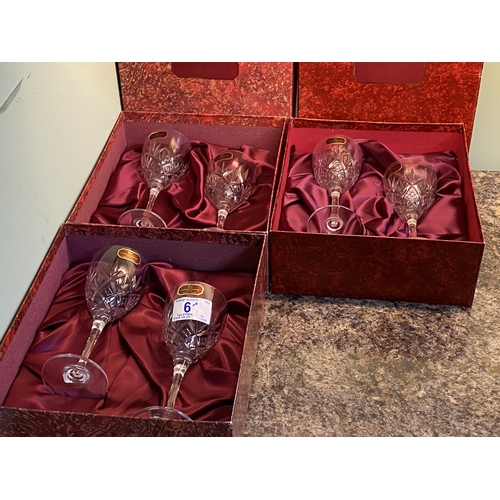 61 - 6 x doulton crystal glasses all boxed