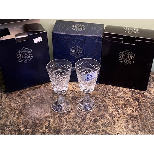 63 - 6 x stuart crystal glasses boxed