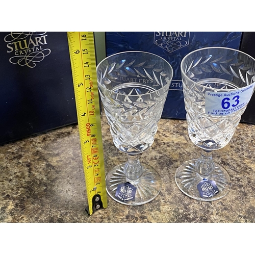 63 - 6 x stuart crystal glasses boxed