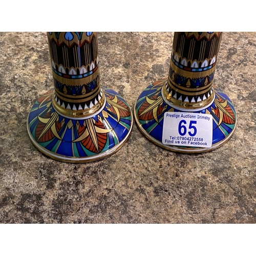 65 - pair of tutankhamun candlesticks 1997