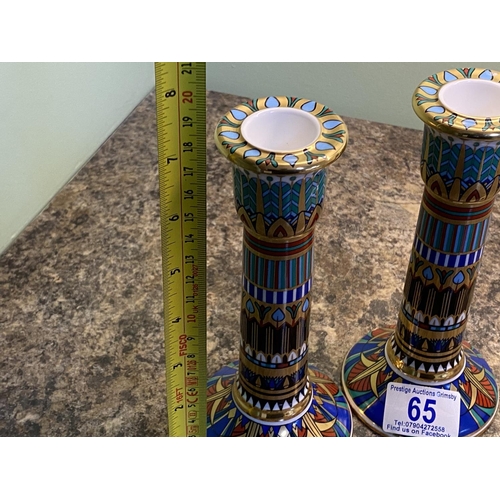 65 - pair of tutankhamun candlesticks 1997