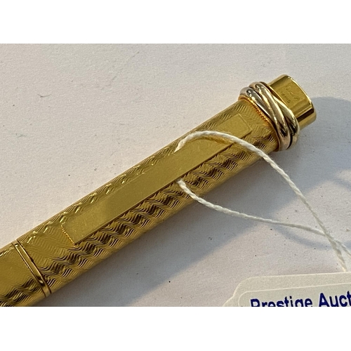 82 - Authentic Vintage Cartier vendome oval Gold Plated Pen good condition but no box