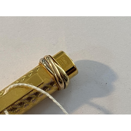 82 - Authentic Vintage Cartier vendome oval Gold Plated Pen good condition but no box