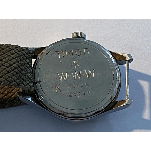 84 - Timor dirty dozen military watch circa 1940s is in good working order despite being stored for many ... 