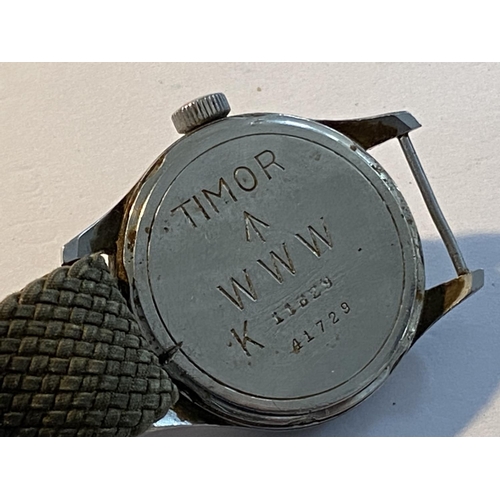 84 - Timor dirty dozen military watch circa 1940s is in good working order despite being stored for many ... 