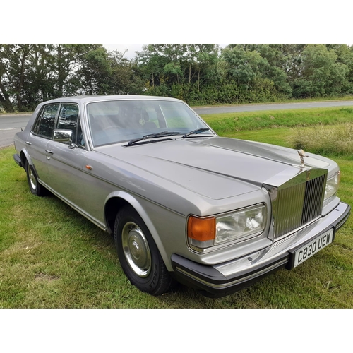 402 - 1985 rolls royce silver spirit, georgiansilver dark blue hide, driven most days long and short journ... 