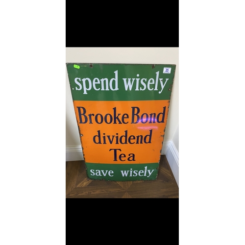 25 - Brooke bond tea Original enamel sign appx 20