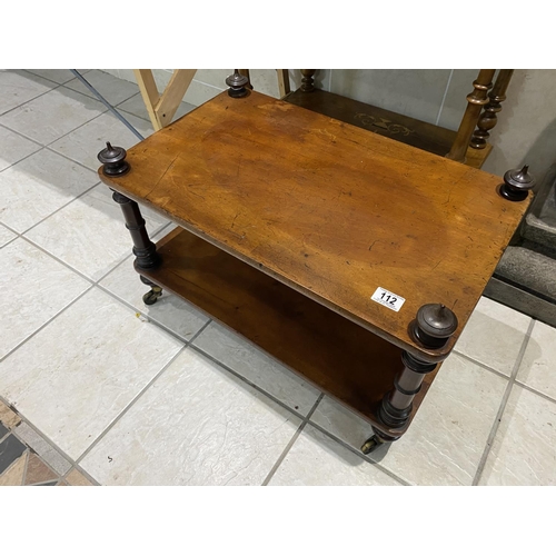 112 - VICTORIAN MAHOGANY CANTERBURY COFFEE TABLE 19TH CENTURY