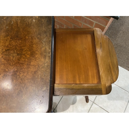 114 - ANTIQUE WALNUT VENEERED GAMES TABLE A/F