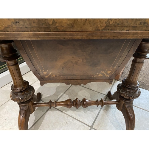 114 - ANTIQUE WALNUT VENEERED GAMES TABLE A/F