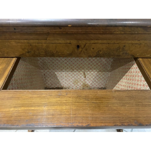 114 - ANTIQUE WALNUT VENEERED GAMES TABLE A/F