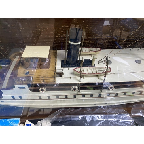 133 - MODEL BOAT OF THE BOHUSLAN MADE OF WOOD IN A LARGE GLASS CASE 36