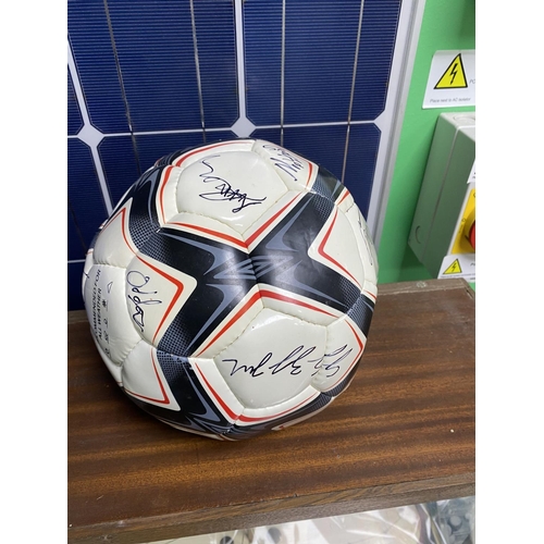 136 - SIGNED FOOTBALL BY UNKNOWN TEAM