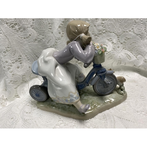 57 - LLADRO GIRL ON A TRICYCLE WITH A KITTEN 6