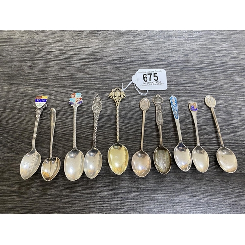 675 - 10 x sterling silver spoons 96g