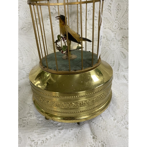 88 - VINTAGE GERMAN SINGING BIRD CAGE IN WORKING ORDER 9