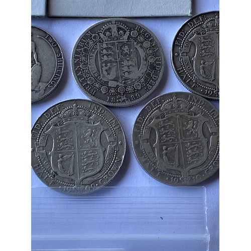 413 - 10 ASST STERLING SILVER PRE 1920 ENGLISH COINS SOME COLLECTABLE GRADES