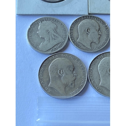 413 - 10 ASST STERLING SILVER PRE 1920 ENGLISH COINS SOME COLLECTABLE GRADES