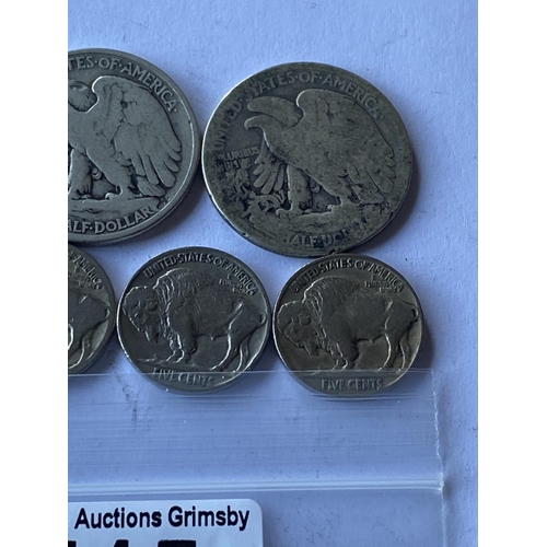 415 - 7 ASST USA COINS SOME WITH SILVER CONTENT