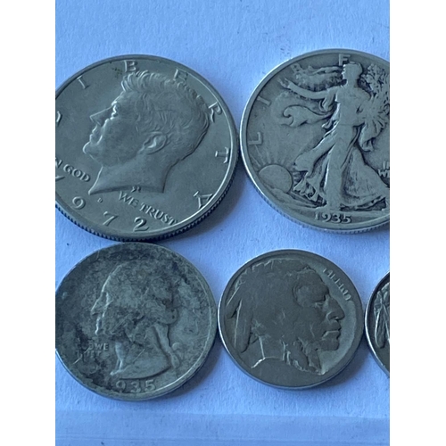 415 - 7 ASST USA COINS SOME WITH SILVER CONTENT