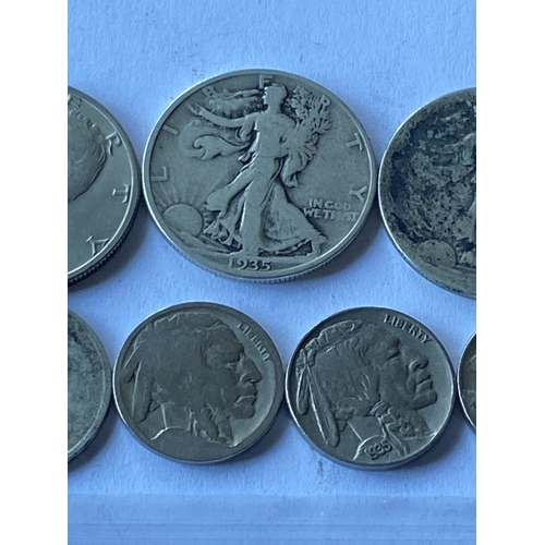 415 - 7 ASST USA COINS SOME WITH SILVER CONTENT