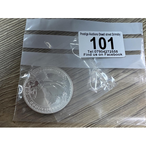 101 - 1 OUNCE FINE SILVER BRITTANIA Â£2 COIN